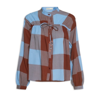 Camisa Feminina Xadrez Túnel Pala - Marrom