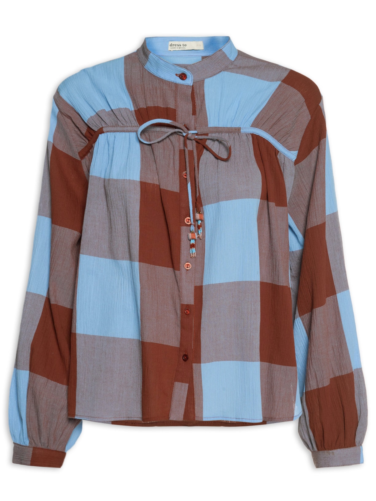 Camisa Feminina Xadrez Túnel Pala - Marrom