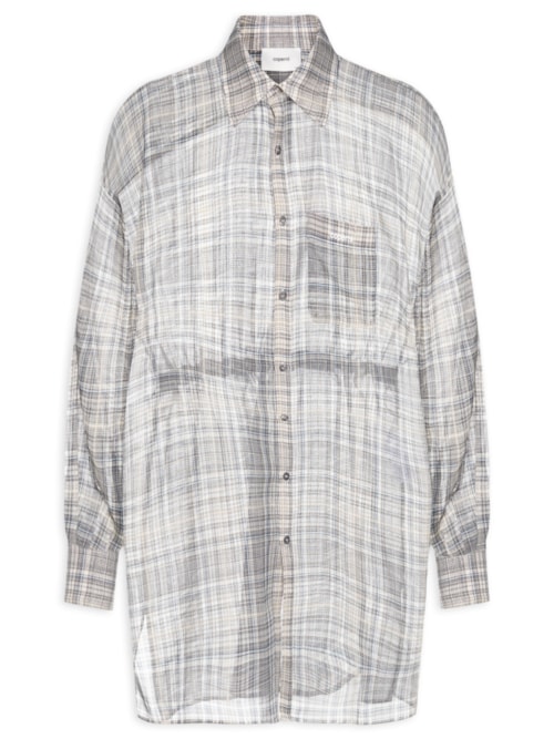 Camisa Feminina Zero Waste Checked - Cinza