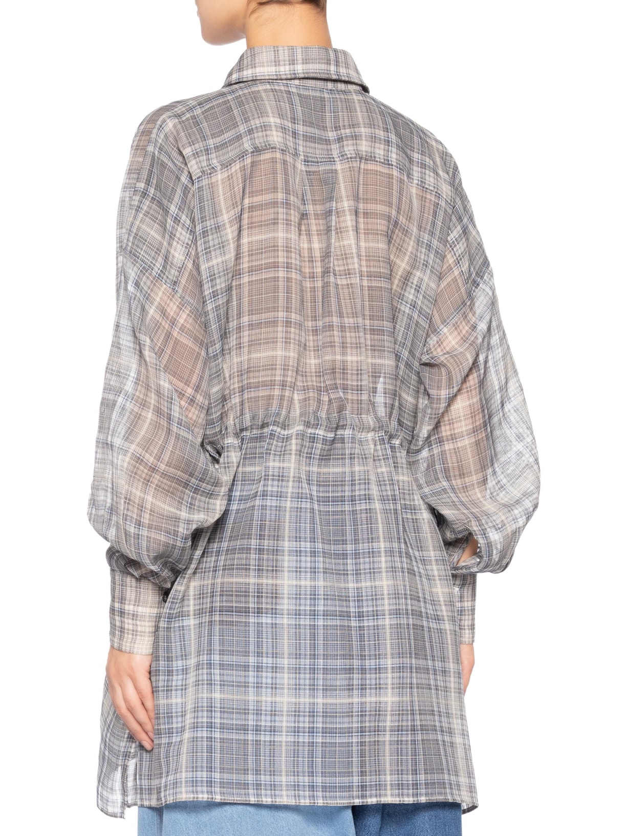 Camisa Feminina Zero Waste Checked Cinza Coperni