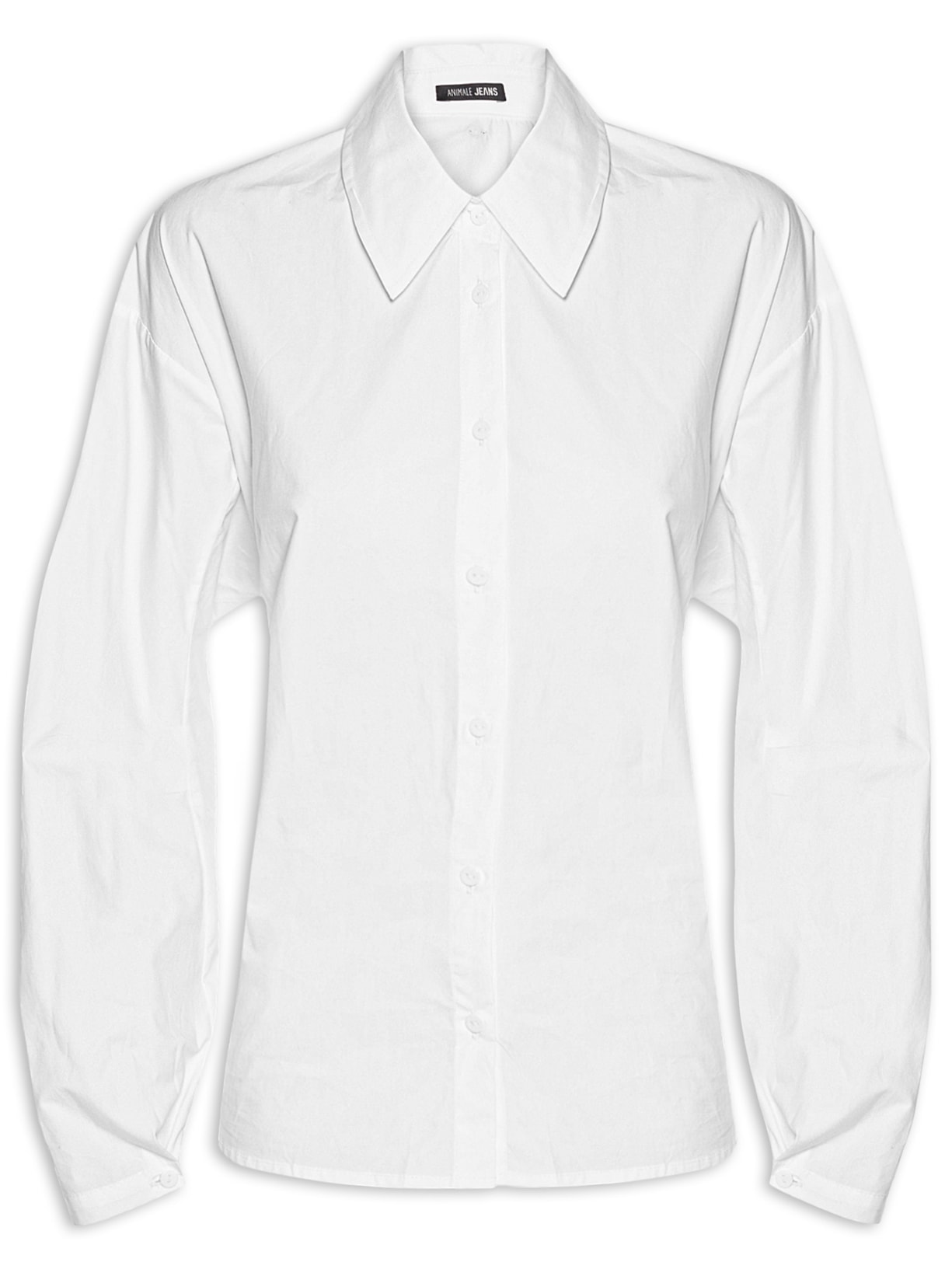 Camisa Feminino Manga Longa Franzido Costas - Branco