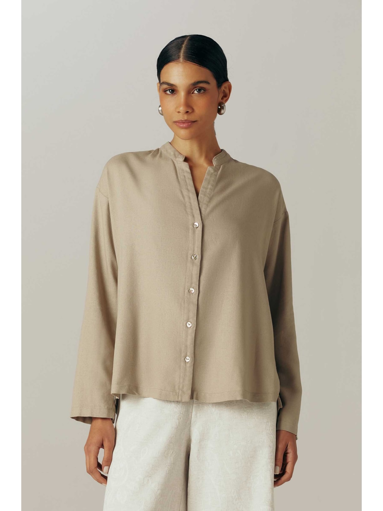 Camisa Fendi Com Linho Marília Yogini