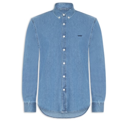 Camisa Jeans Authentic Button Down - Azul