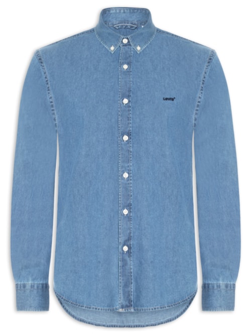 Camisa Jeans Authentic Button Down - Azul