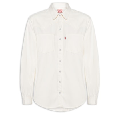 Camisa Jeans Feminina Teodora Western - Branco