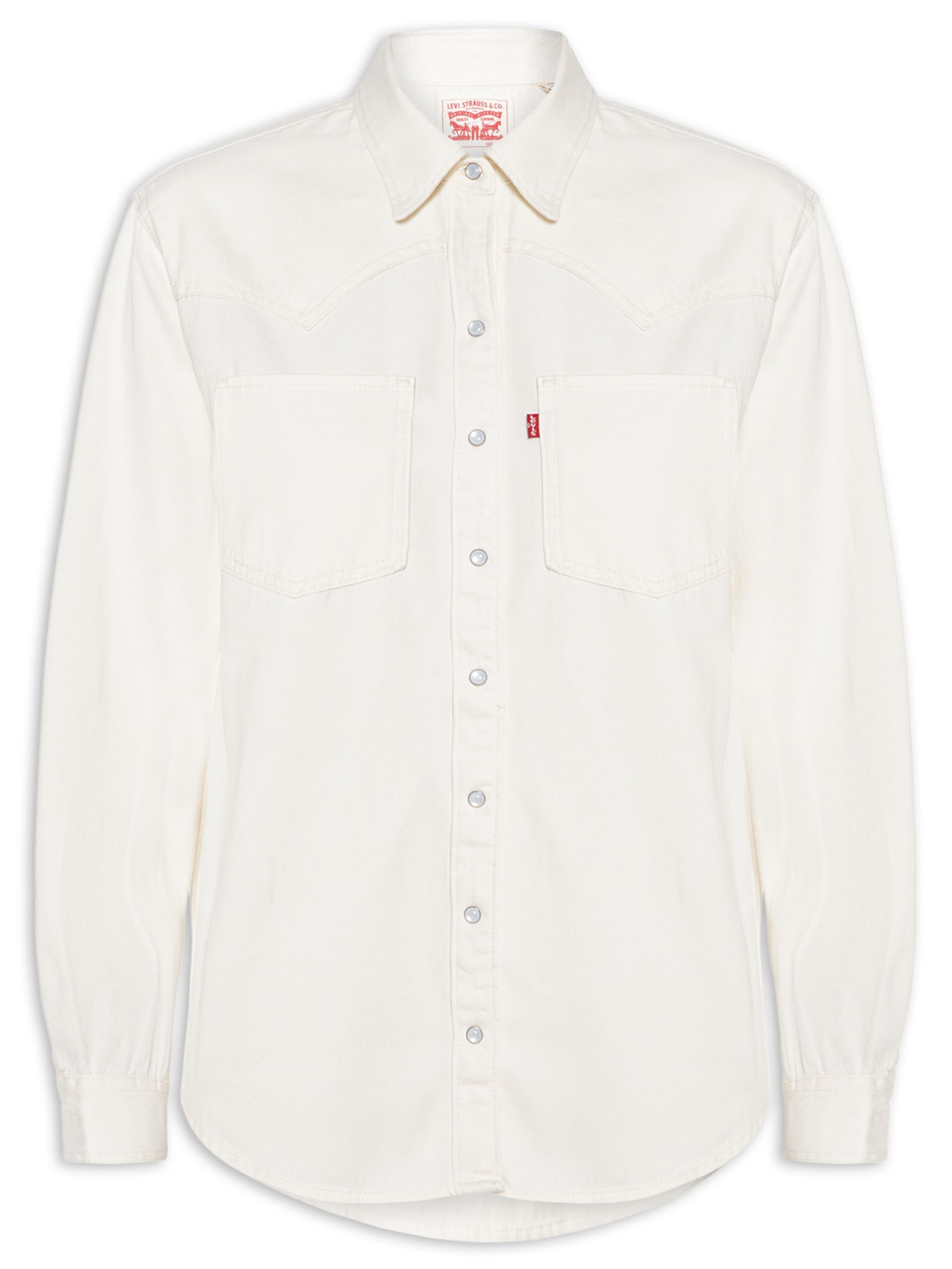 Camisa Jeans Feminina Teodora Western - Branco