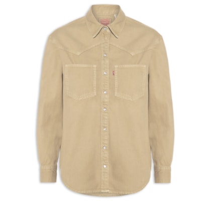 Camisa Jeans Feminina Teodora Western - Marrom