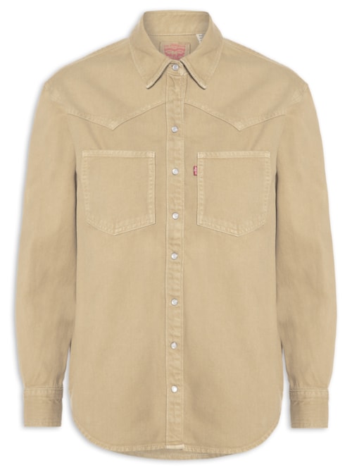 Camisa Jeans Feminina Teodora Western - Marrom