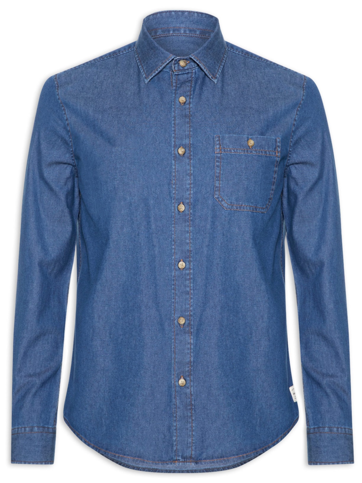 Camisa Jeans Masculina - Azul