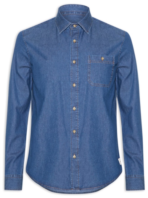 Camisa Jeans Masculina - Azul