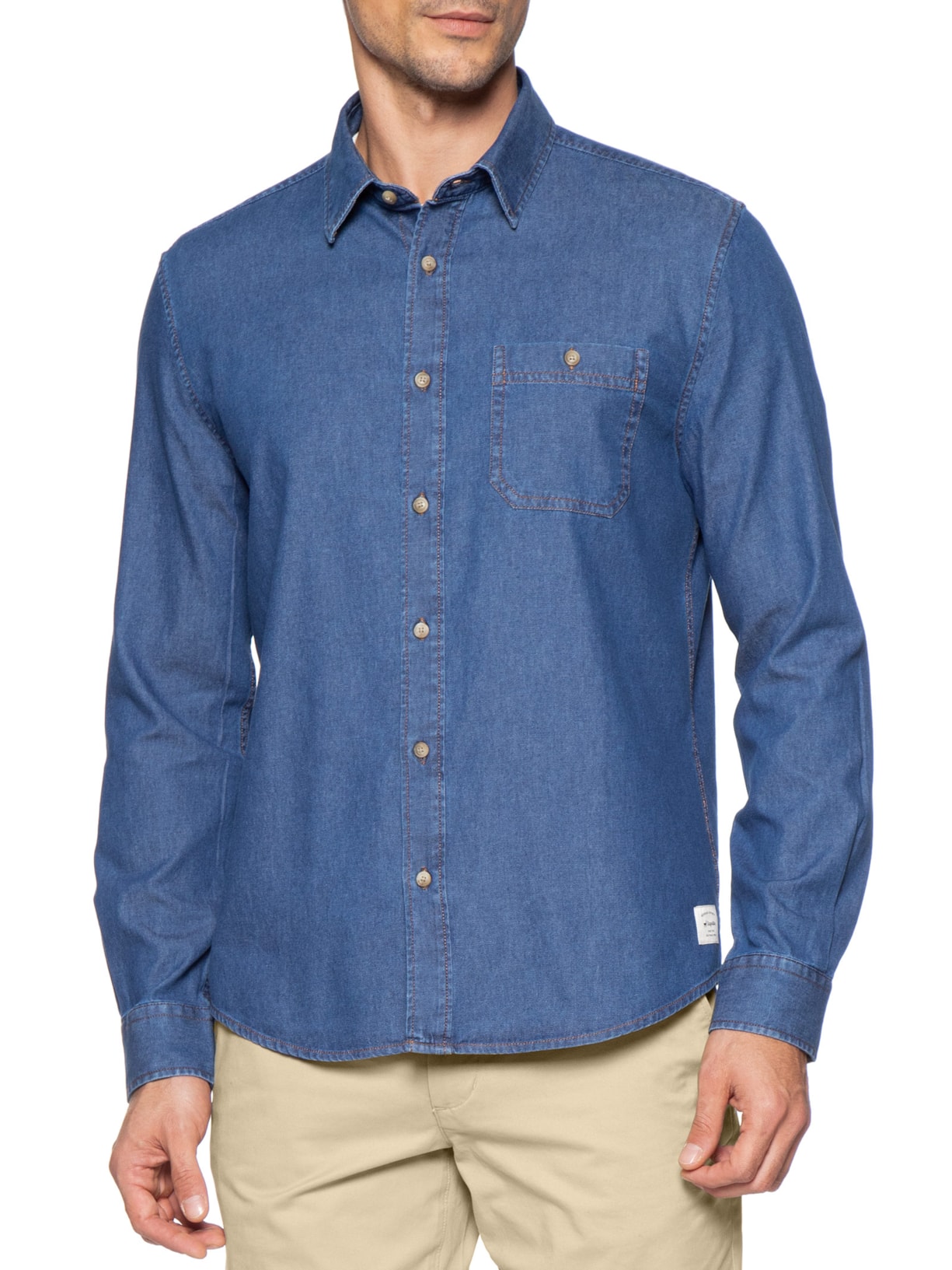 Camisa Jeans Masculina Azul Zapalla
