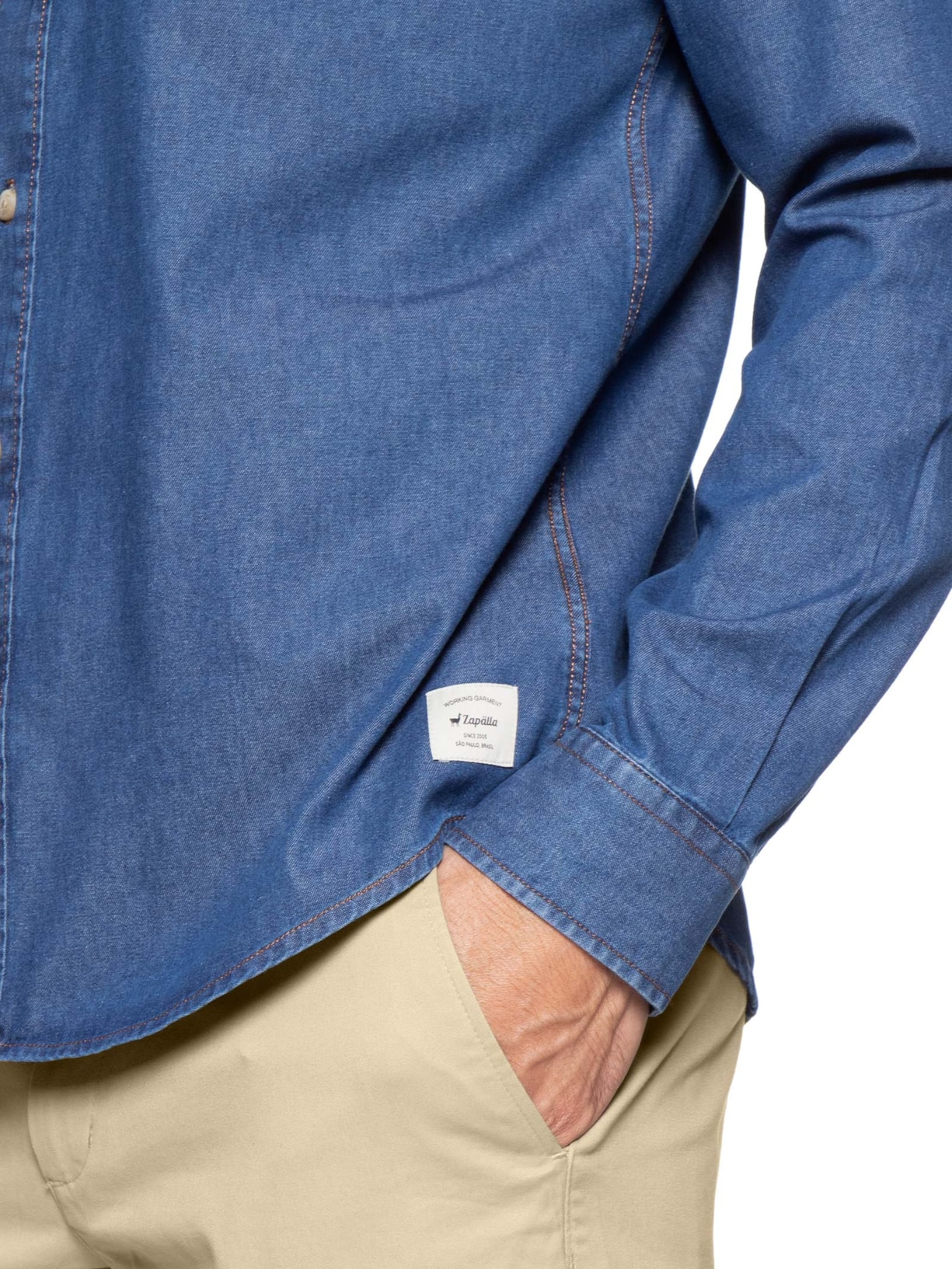 Camisa Jeans Masculina Azul Zapalla