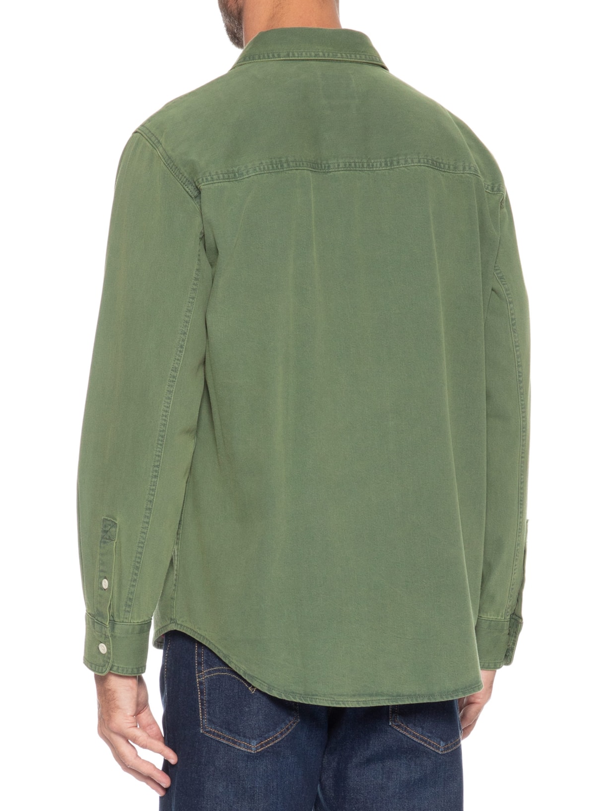 Camisa Jeans Masculina Relaxed Fit Mariposa Worker  Verde Levi's