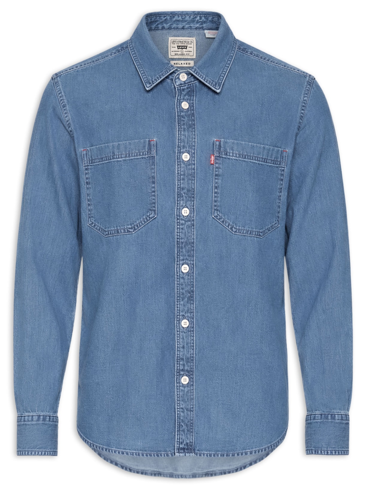 Camisa Jeans Masculina Relaxed Fit Mariposa Worker  – Azul Levi's