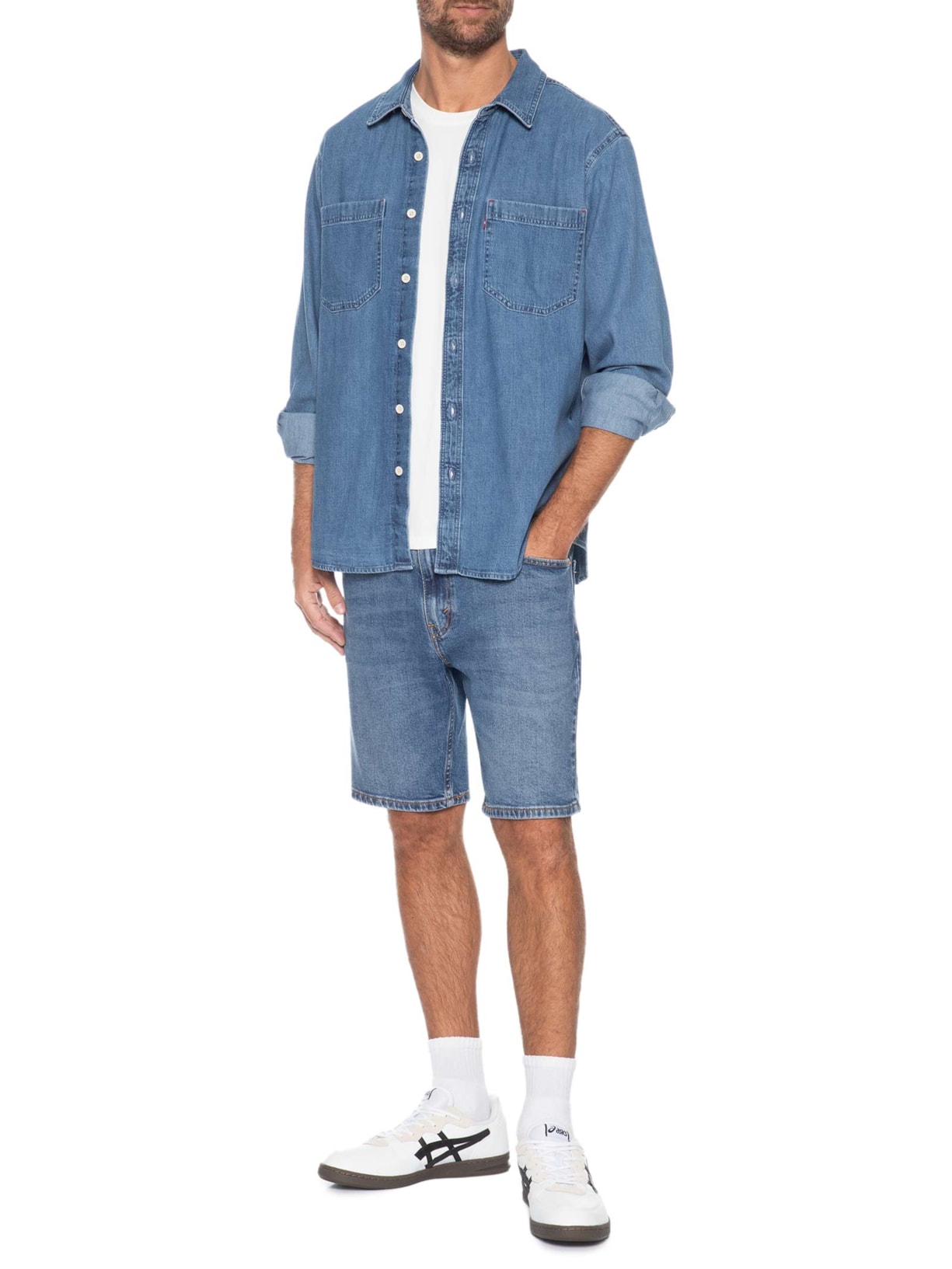 Camisa Jeans Masculina Relaxed Fit Mariposa Worker  – Azul Levi's