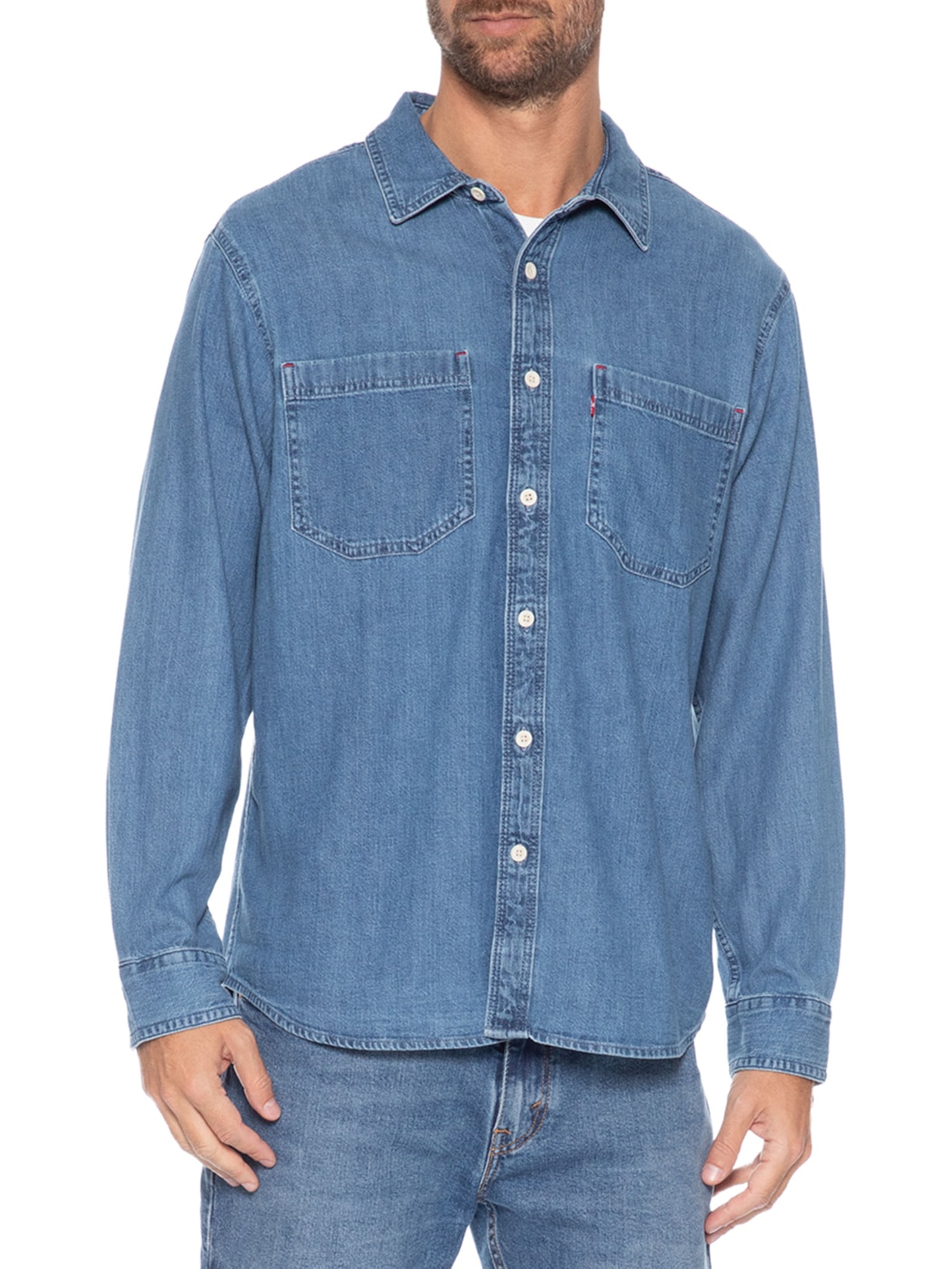 Camisa Jeans Masculina Relaxed Fit Mariposa Worker  – Azul Levi's