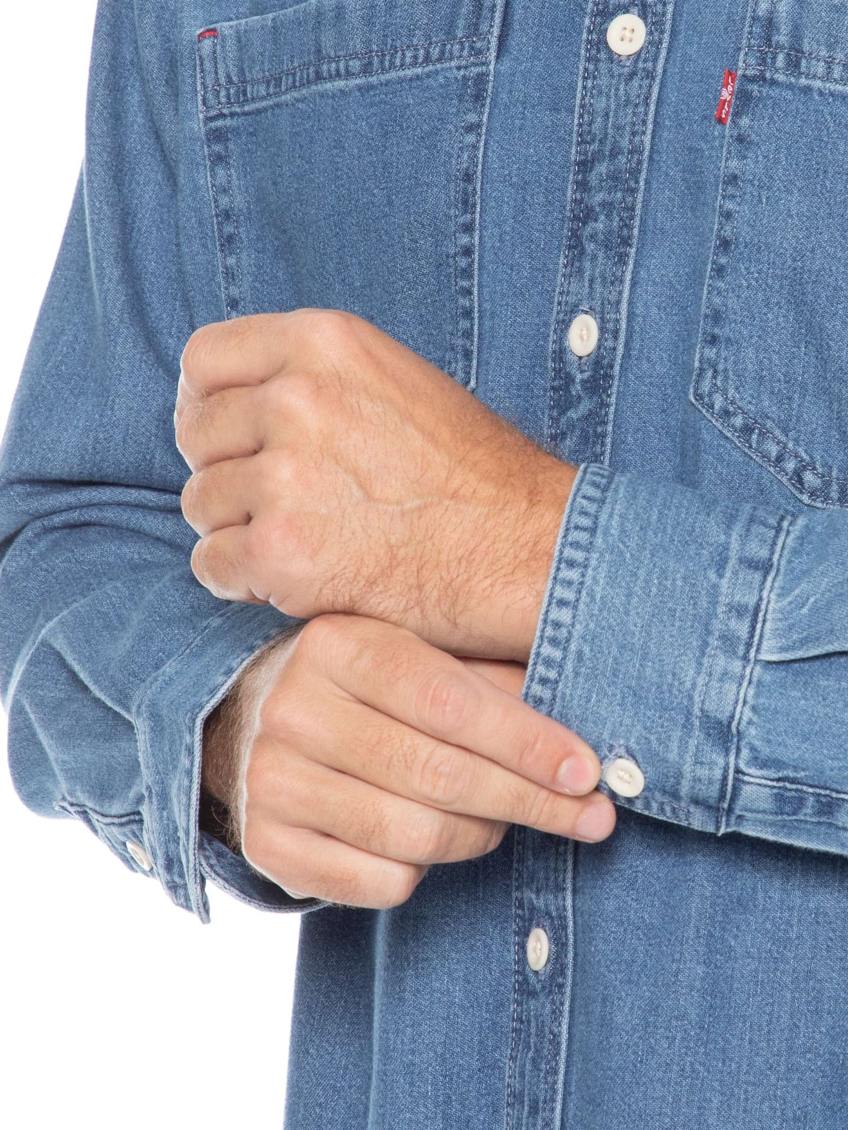 Camisa Jeans Masculina Relaxed Fit Mariposa Worker  – Azul Levi's