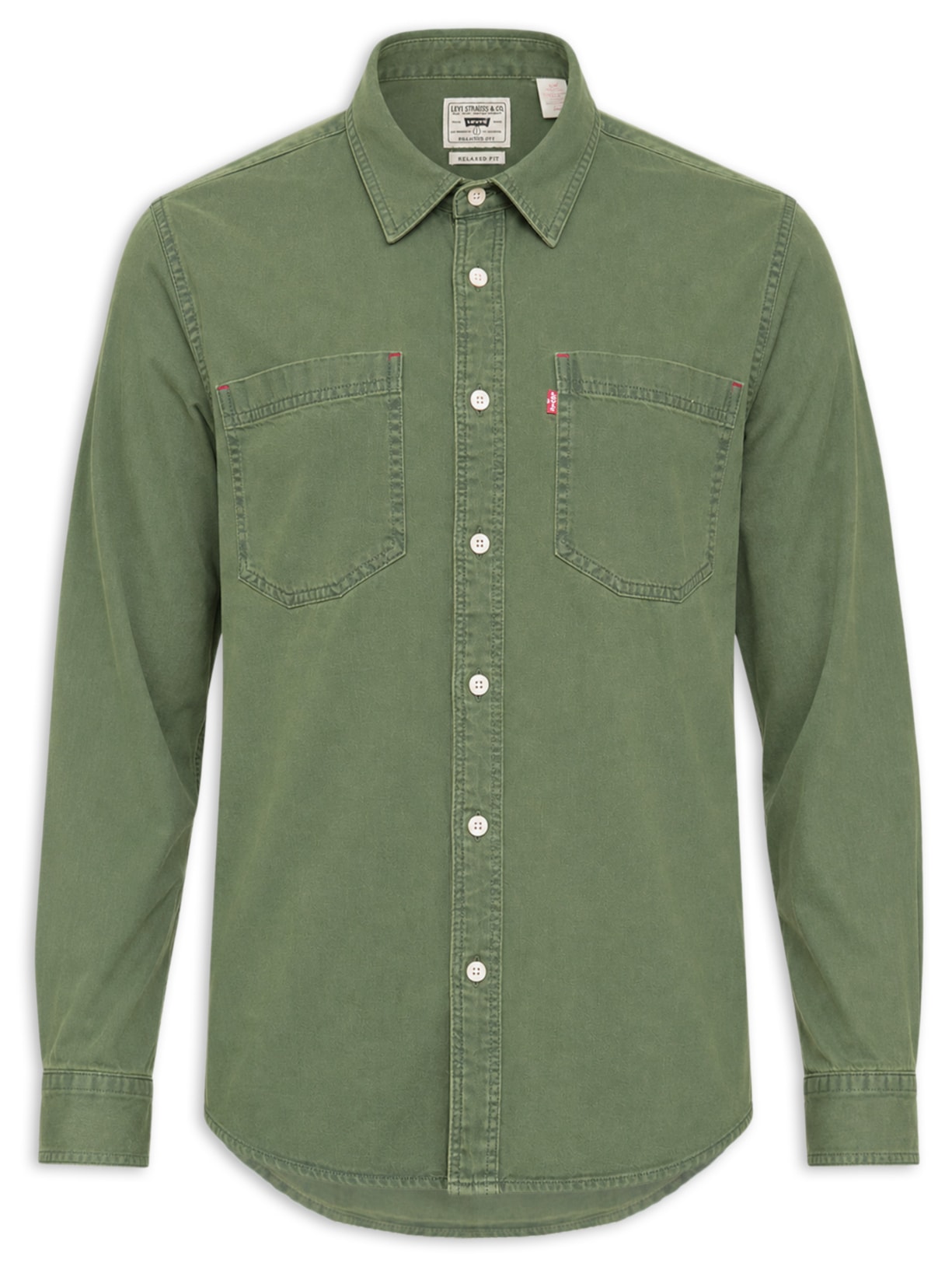 Camisa Jeans Masculina Relaxed Fit Mariposa Worker  – Verde Levi's
