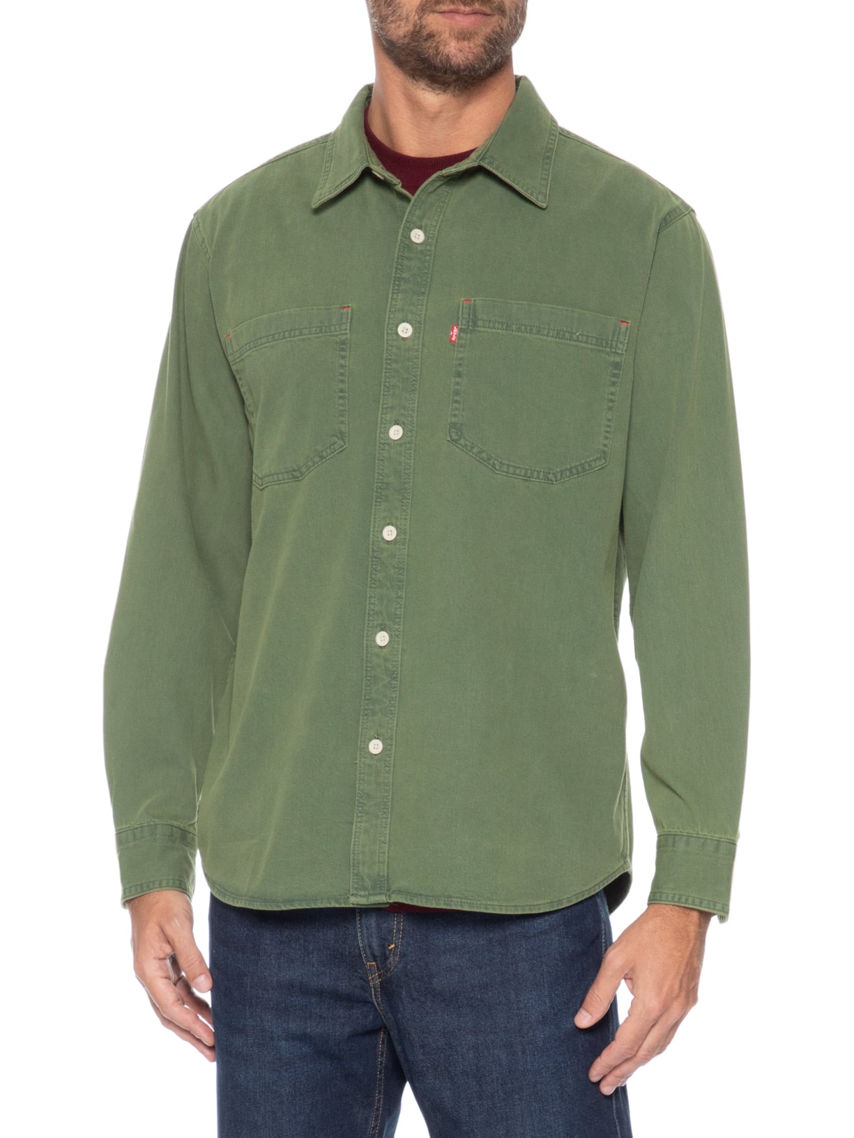 Camisa Jeans Masculina Relaxed Fit Mariposa Worker  – Verde Levi's