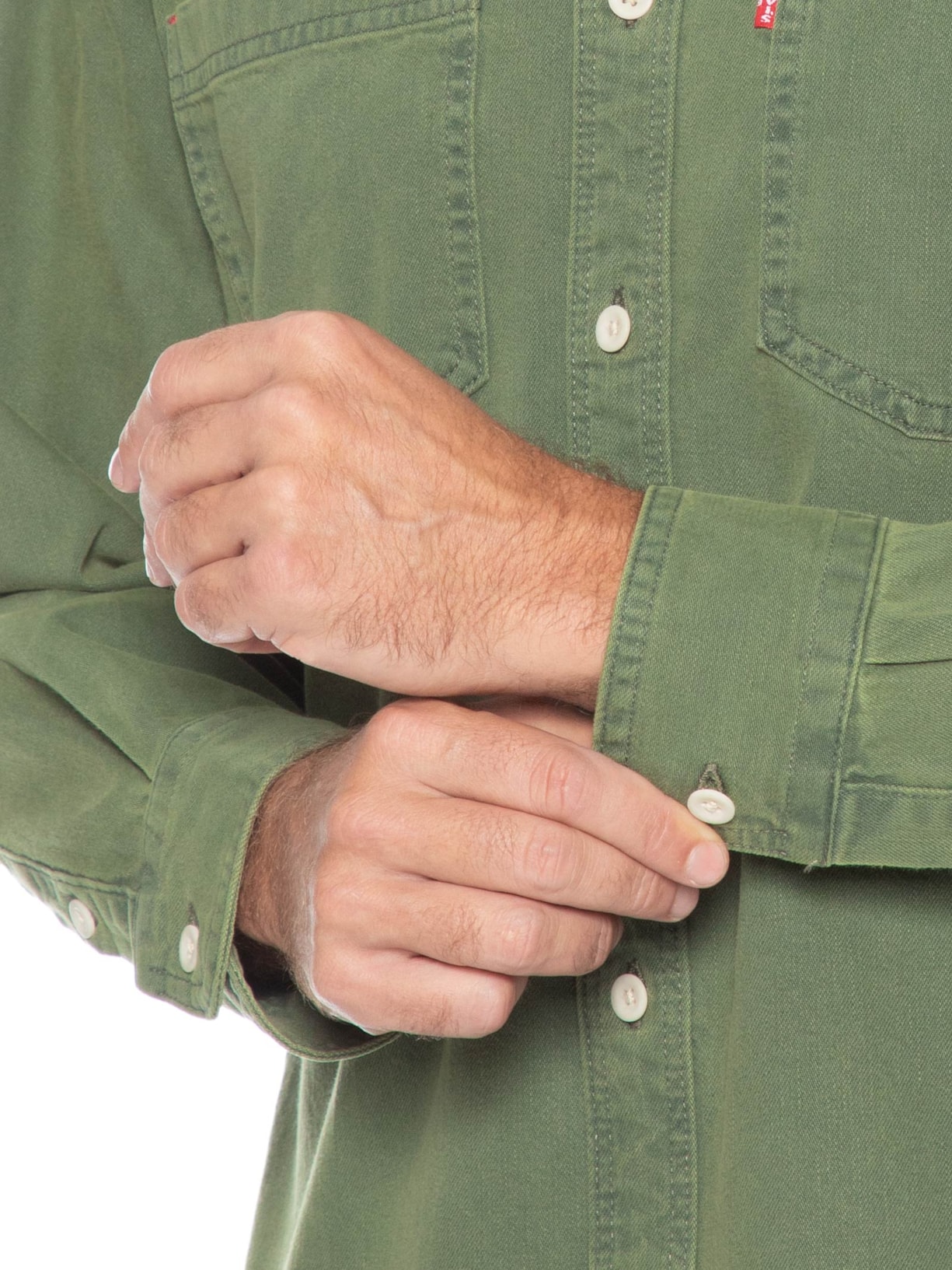 Camisa Jeans Masculina Relaxed Fit Mariposa Worker  – Verde Levi's