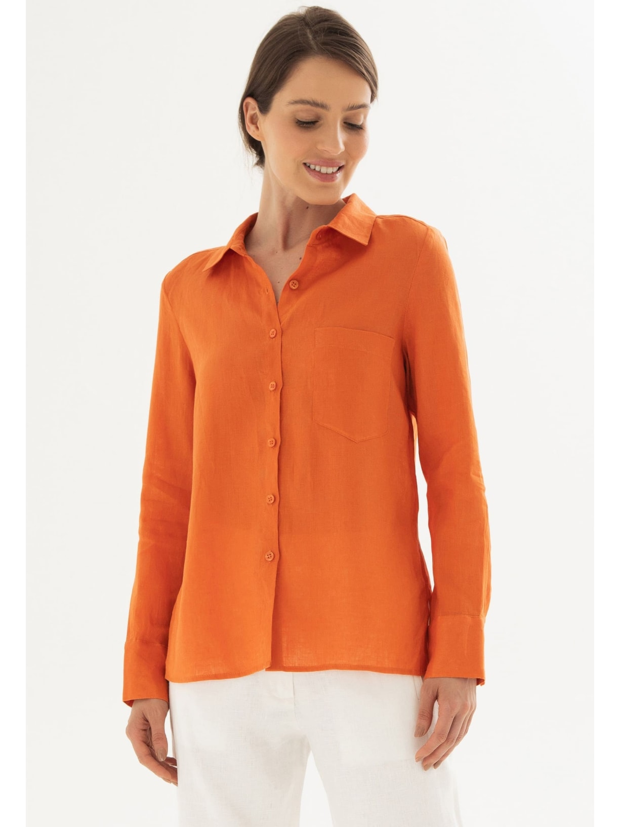 Camisa Linho Tangerina