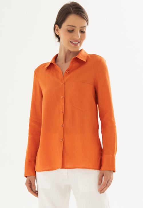 Camisa Linho Tangerina