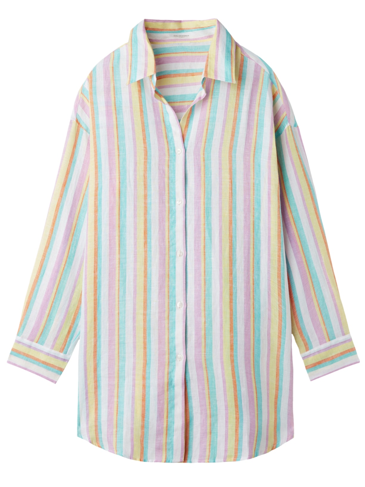 Camisa Listrada Em Linho Amarelo Calzedonia