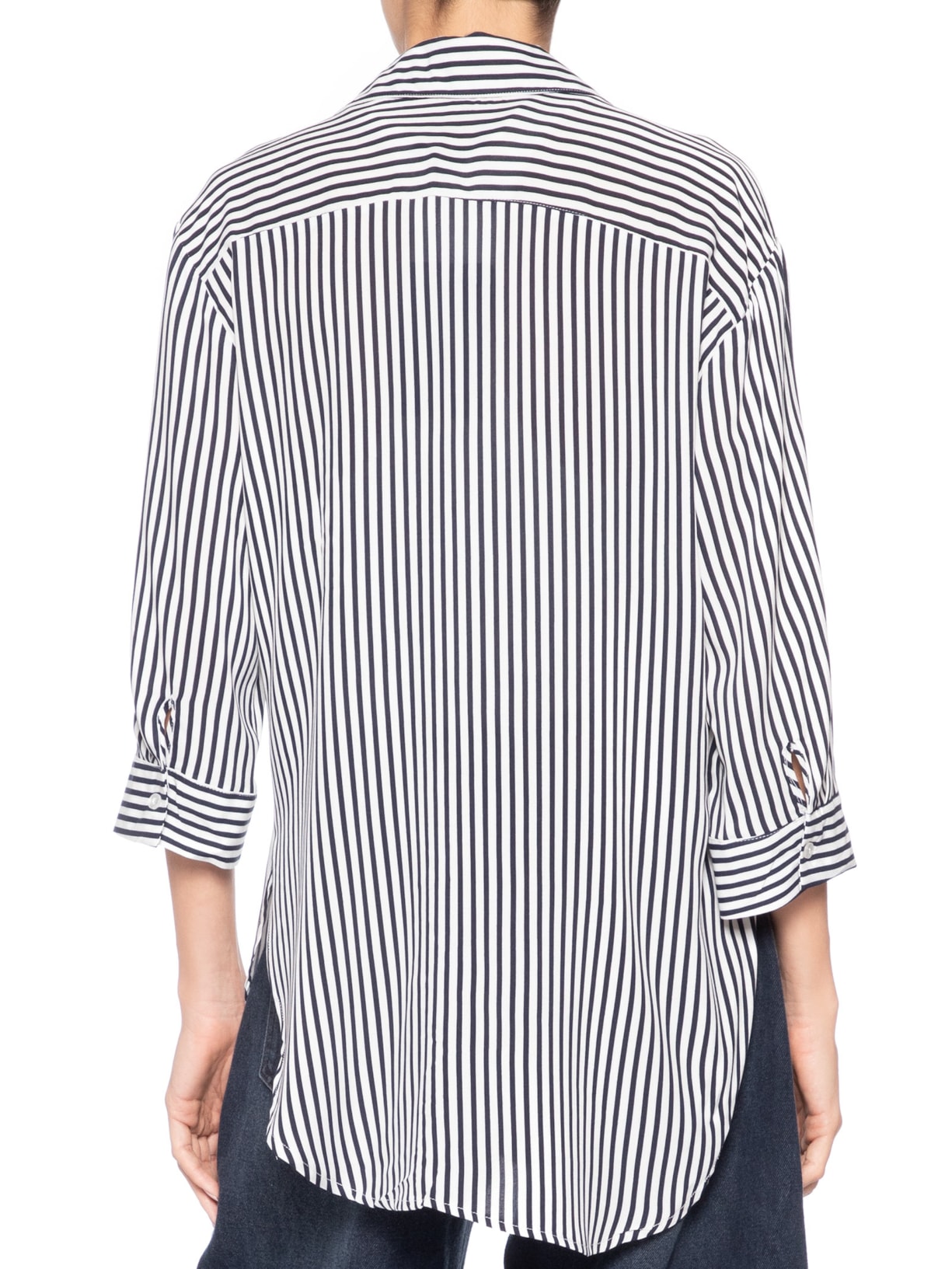 Camisa Listrada Feminina Azul Market 33