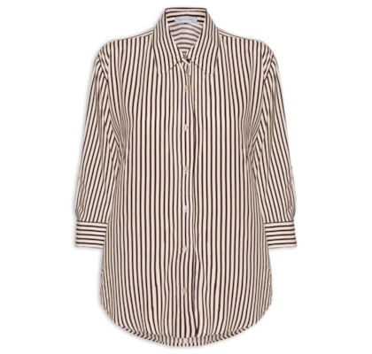 Camisa Listrada Feminina - Marrom