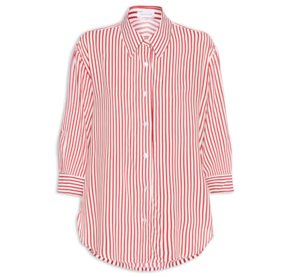 Camisa Listrada Feminina - Vermelho