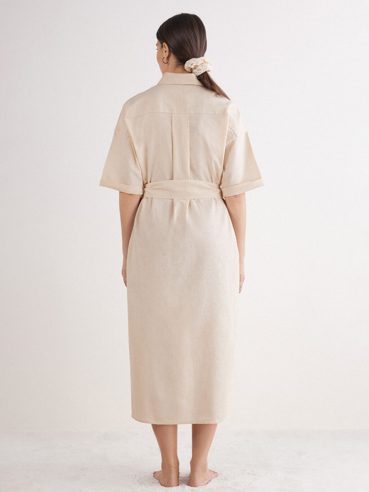 Camisa Longa Em Linho e Algodão Italian Riviera Marfim Intimissimi