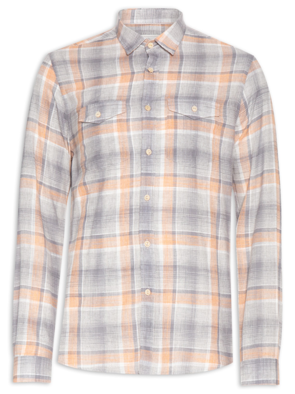 Camisa Maculina Xadrez Hamê Hossegor - Laranja