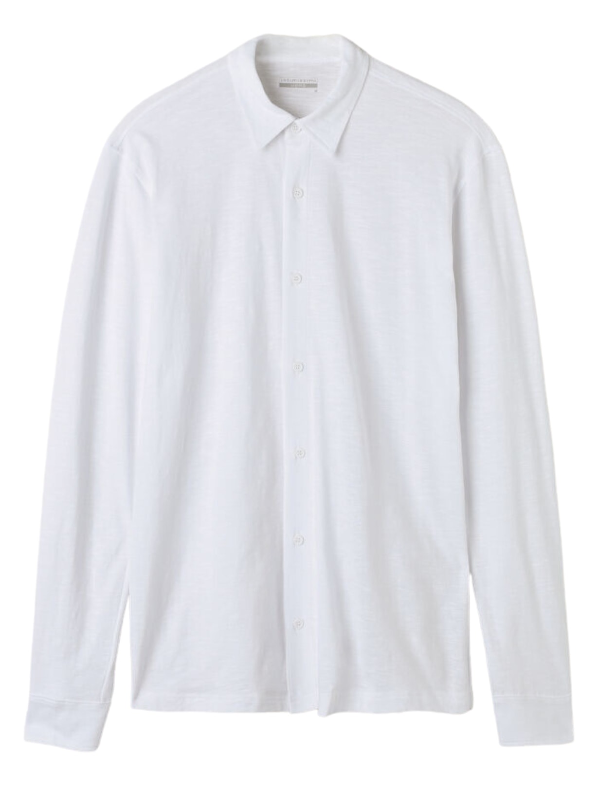 Camisa Manga Comprida Em Algodão Slub - Branco