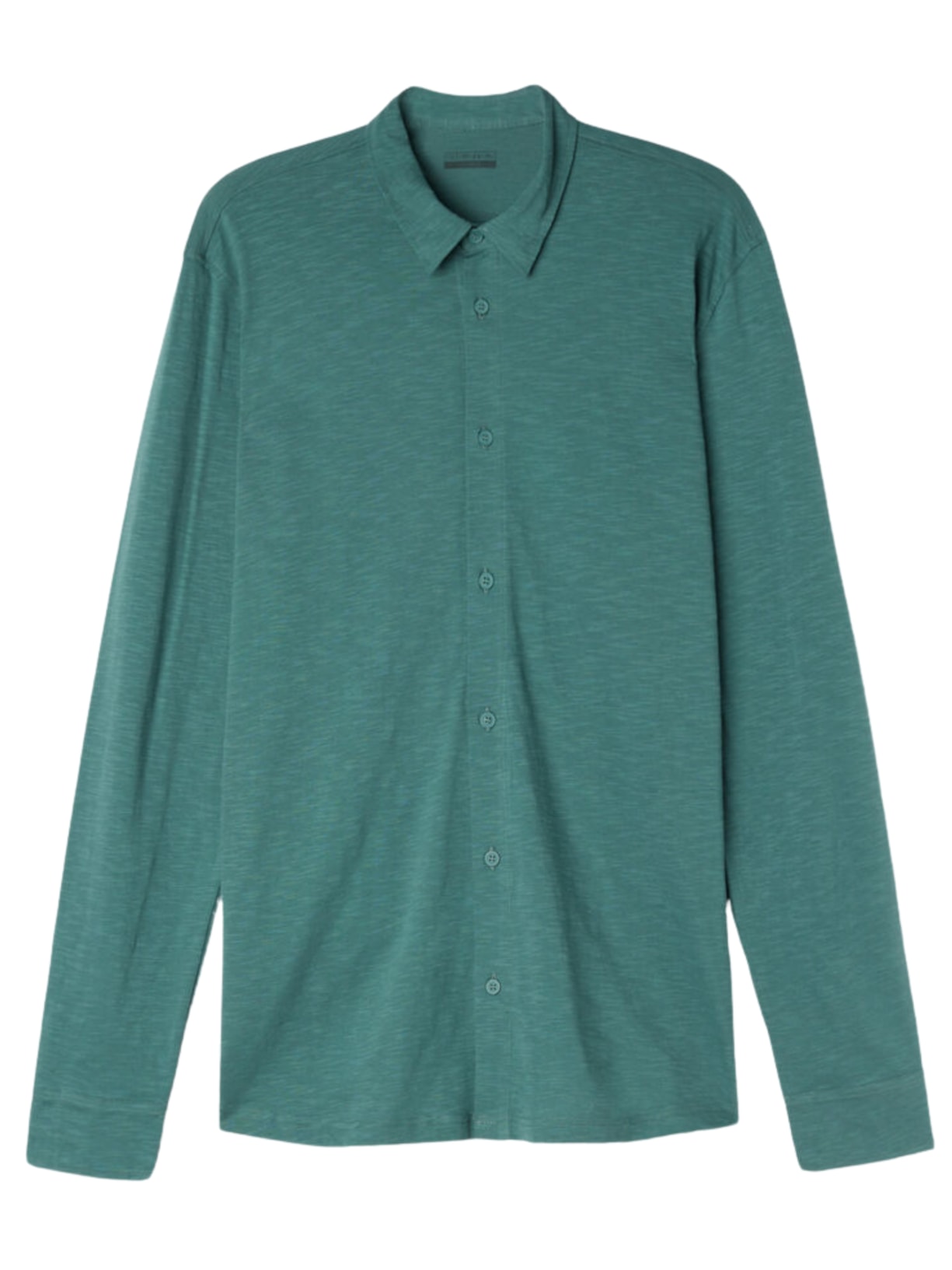 Camisa Manga Comprida Em Algodão Slub - Verde