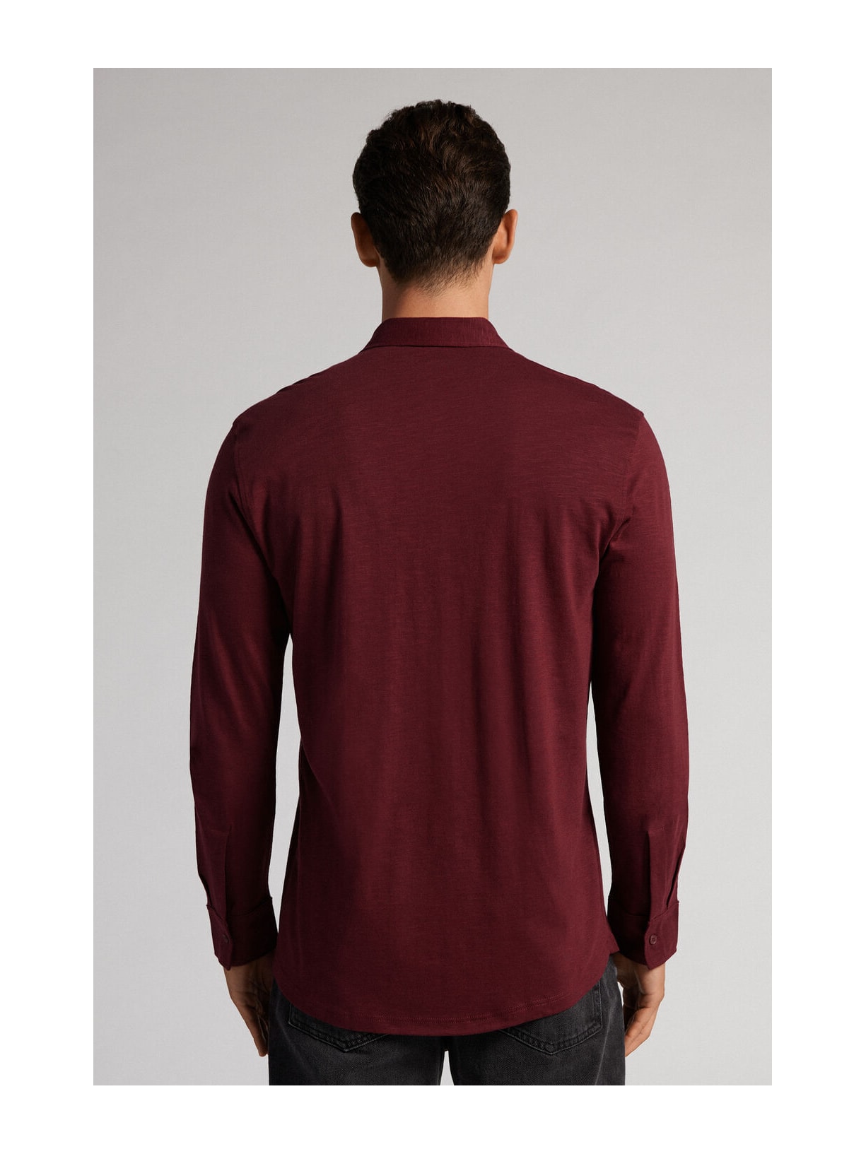 Camisa Manga Comprida Em Algodão Slub Vermelho Intimissimi