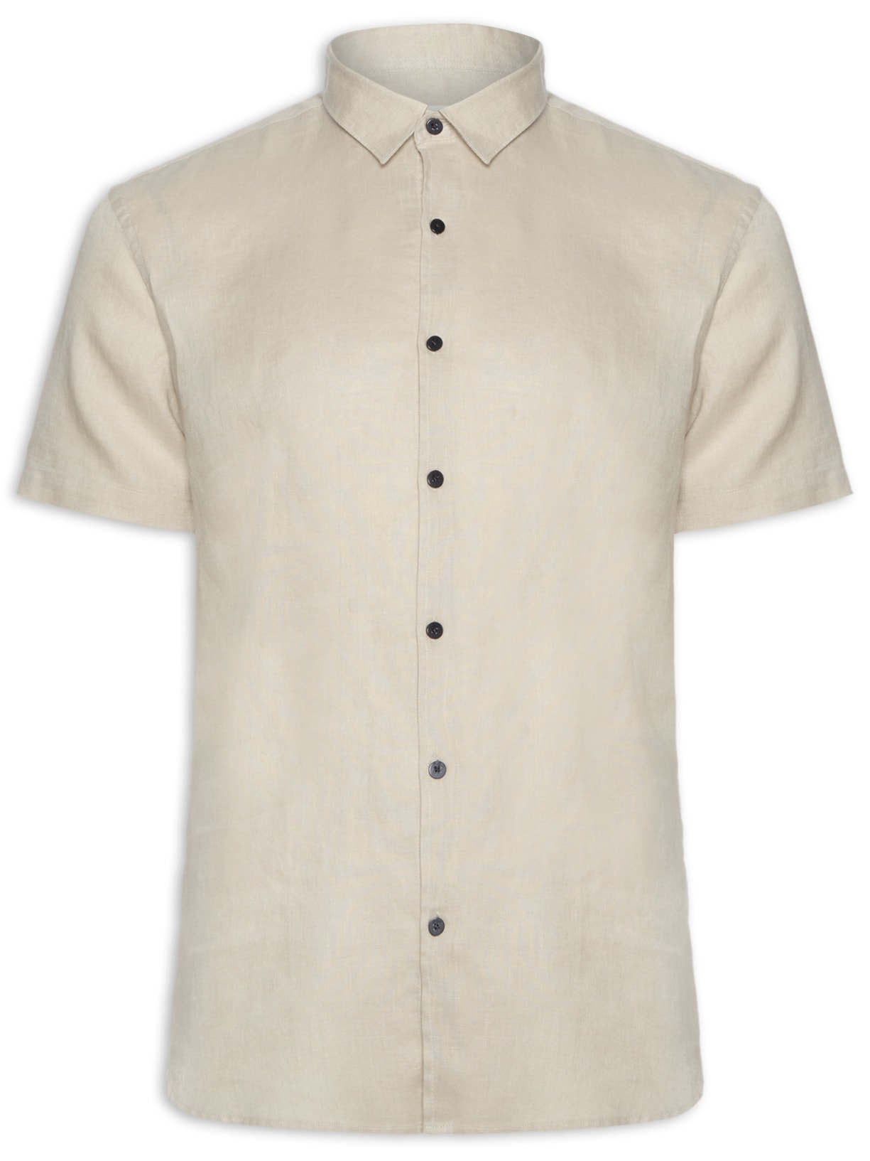 Camisa Manga Curta Puro Linho Lumiar - Bege