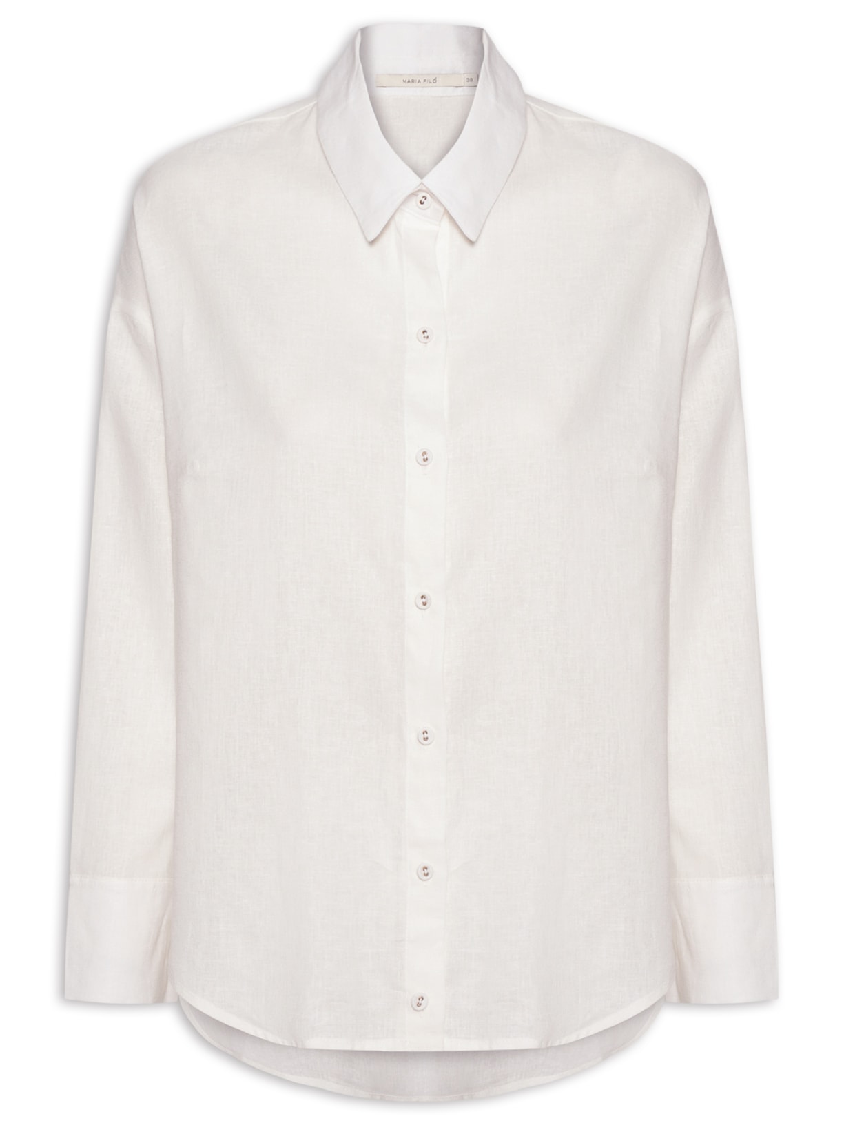 Camisa Manga Longa Feminina   Branco Maria Filó