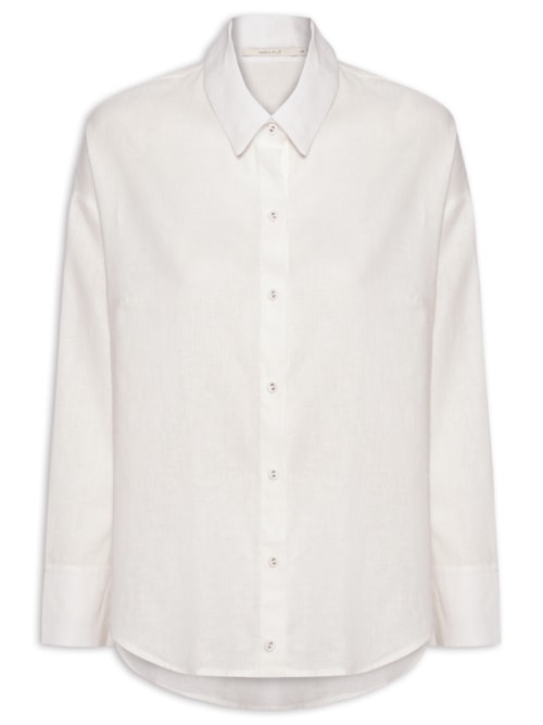 Camisa Manga Longa Feminina - Branco