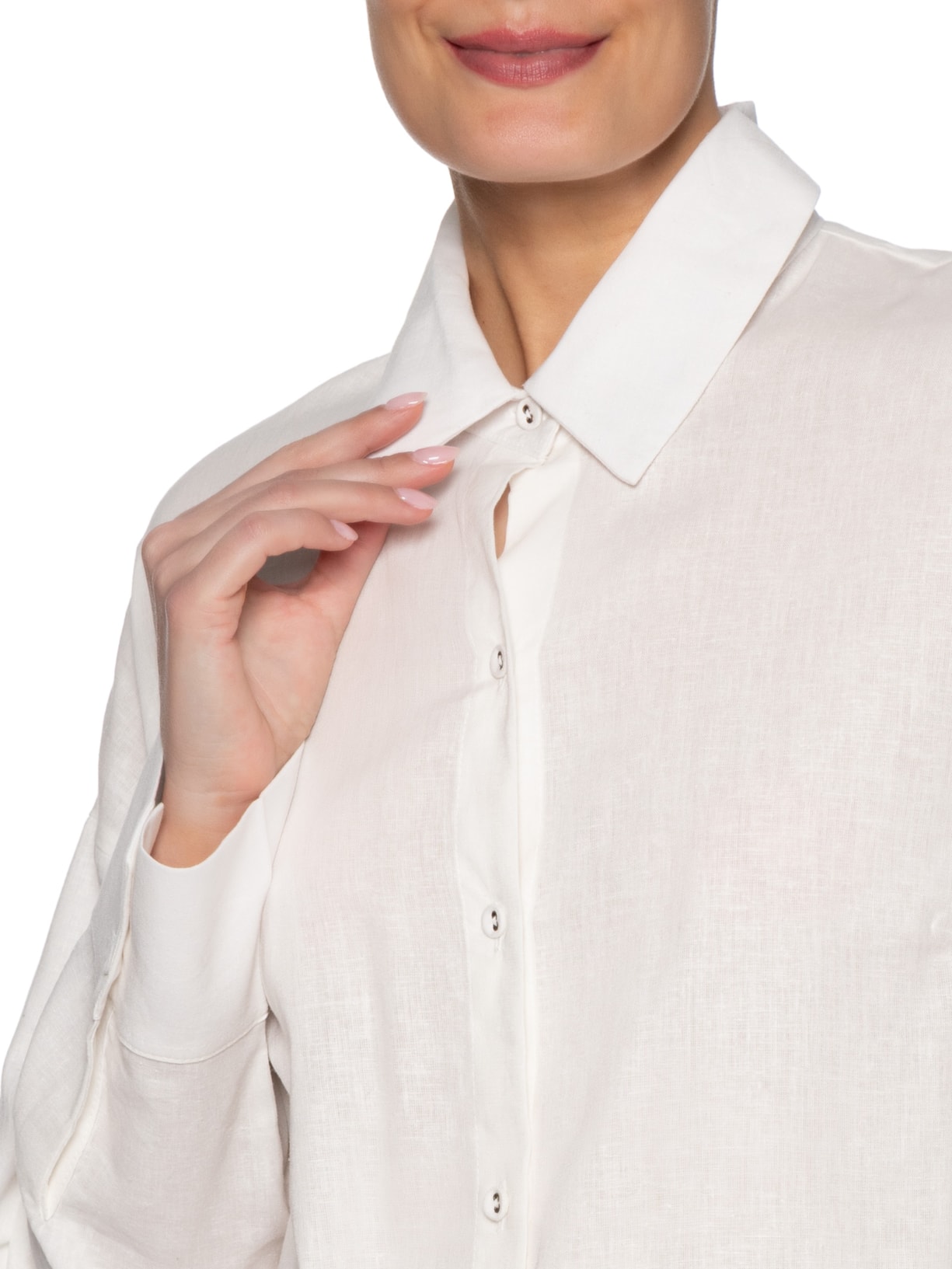 Camisa Manga Longa Feminina   Branco Maria Filó