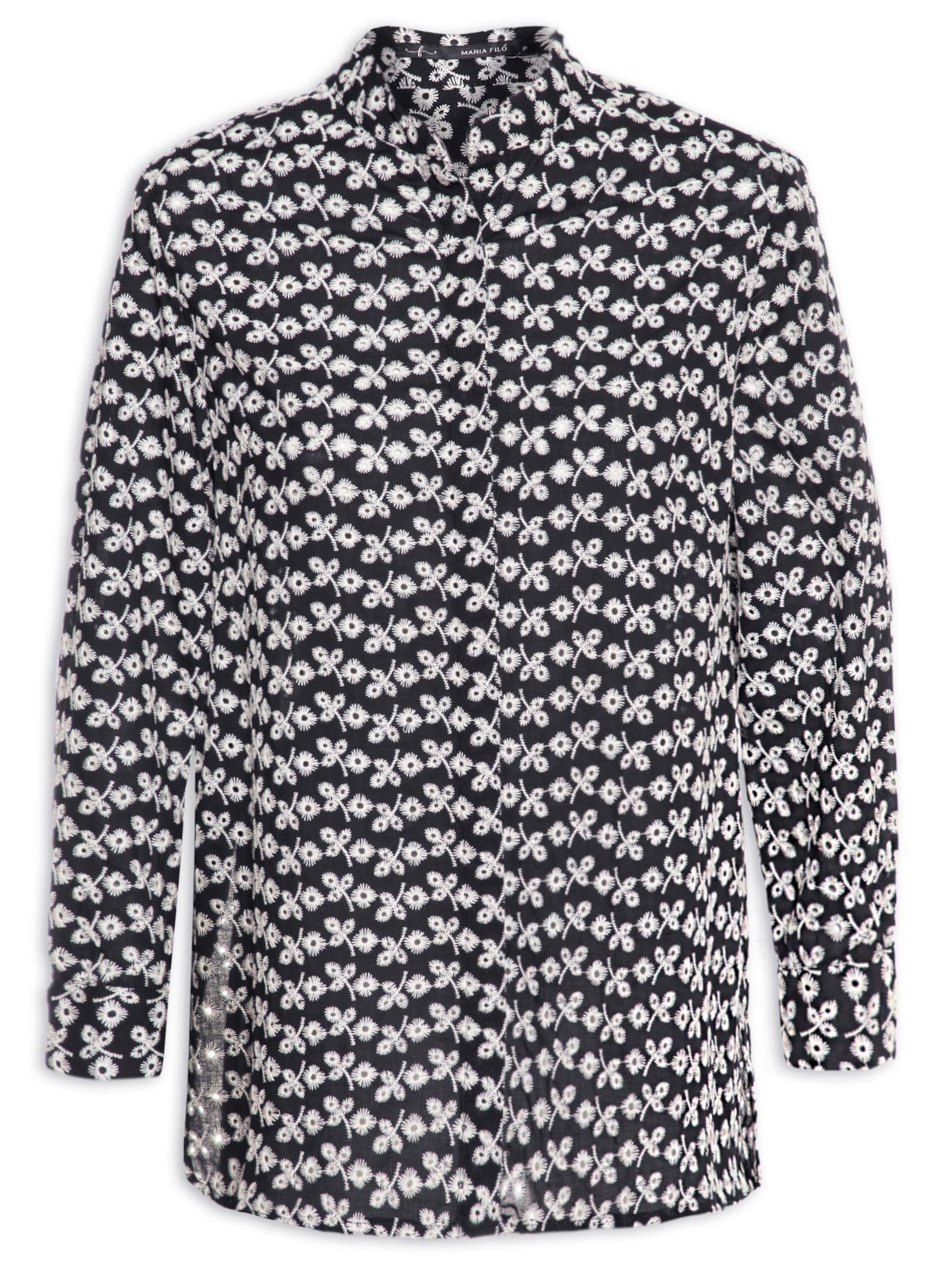 Camisa Manga Longa Laise Bicolor - Preto