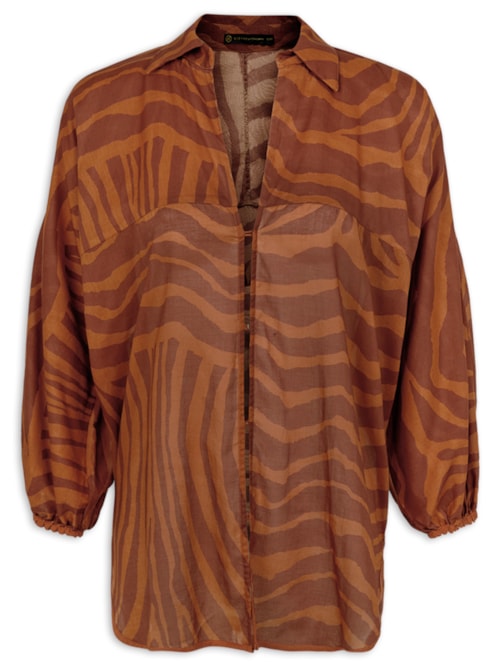 Camisa Manga Longa Mori - Marrom