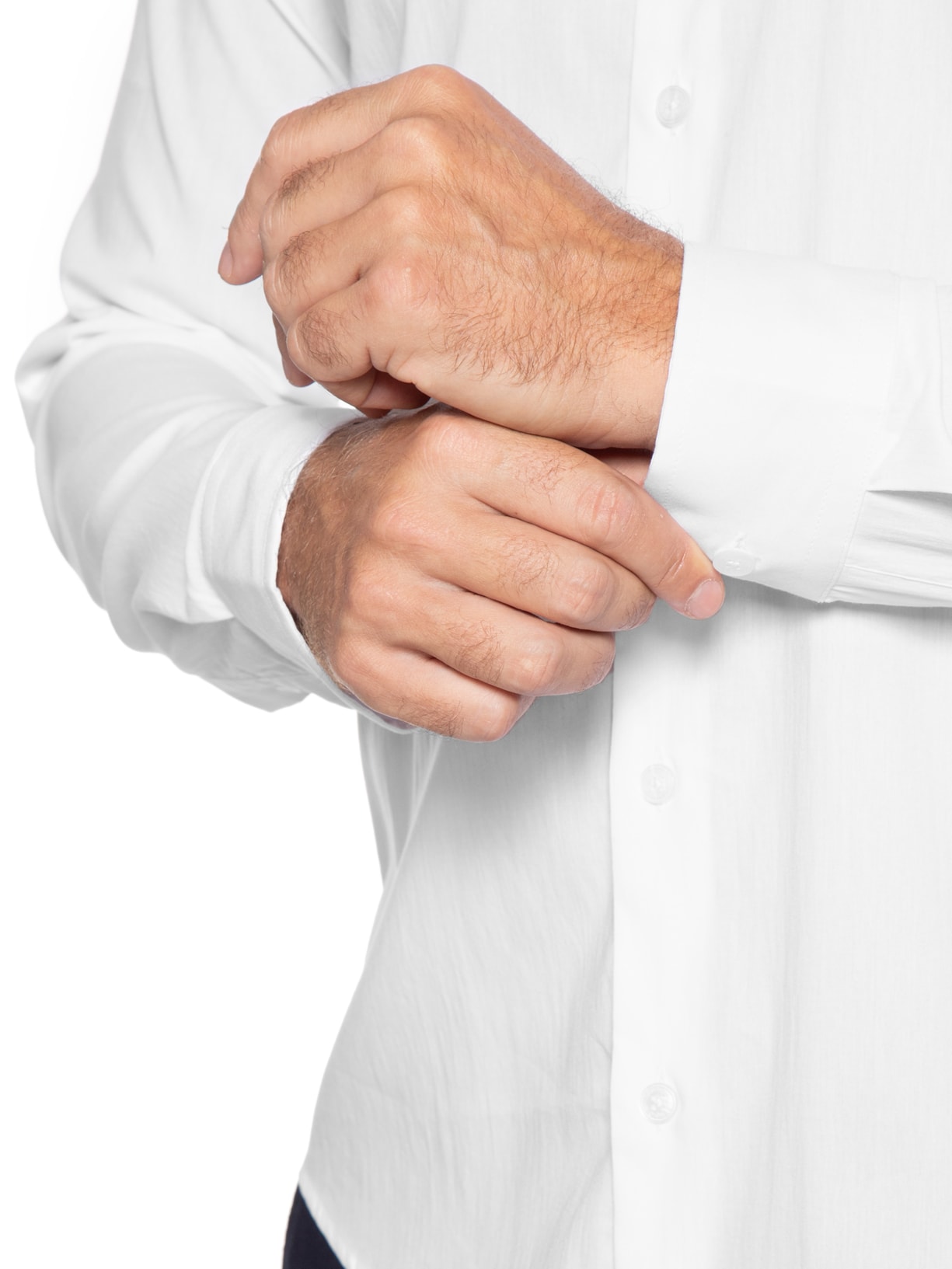 Camisa Manga Longa Tricoline Elastano Lisa Branco Sergio K