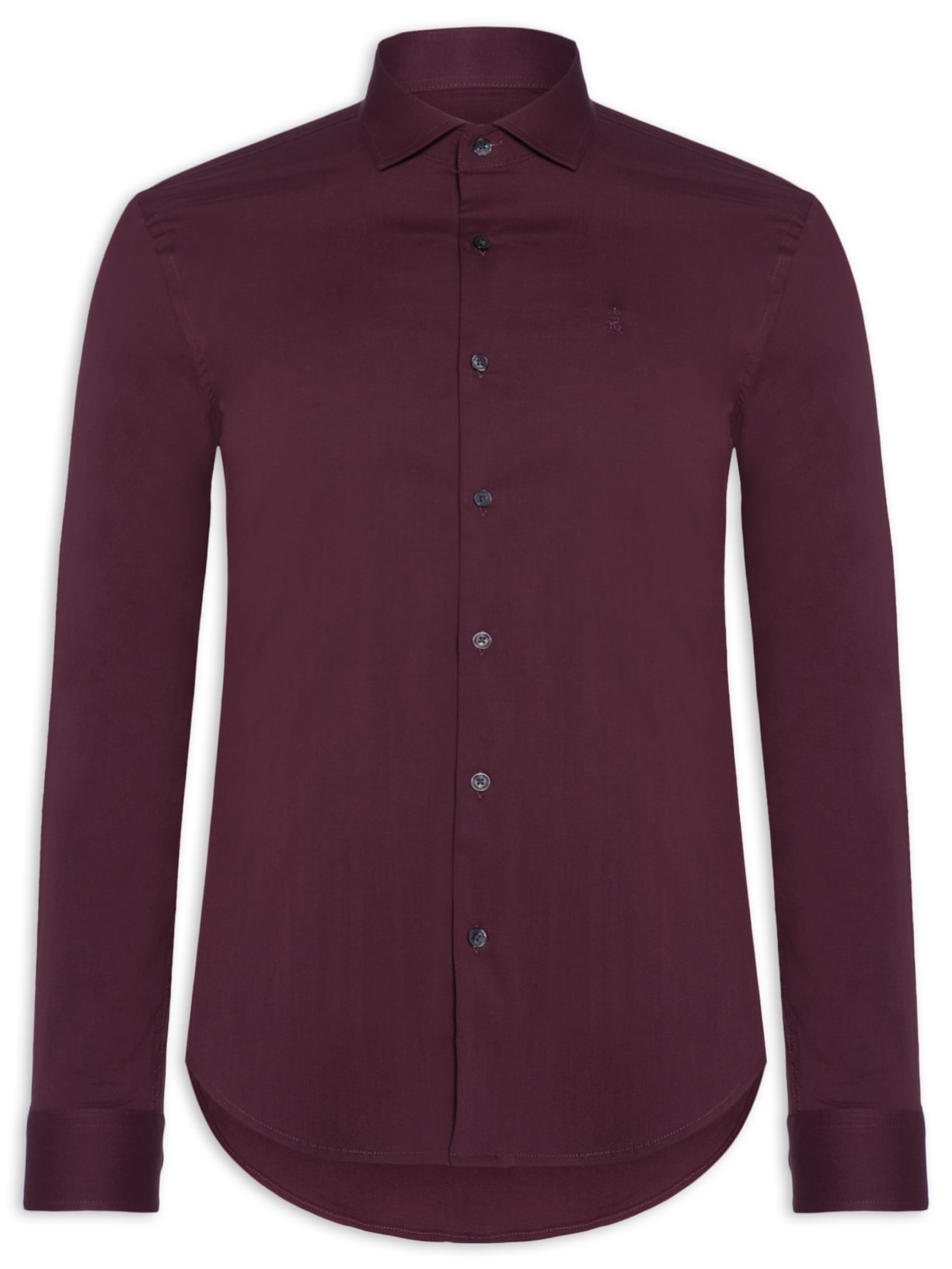 Camisa Manga Longa Tricoline Elastano Lisa Vermelho Sergio K