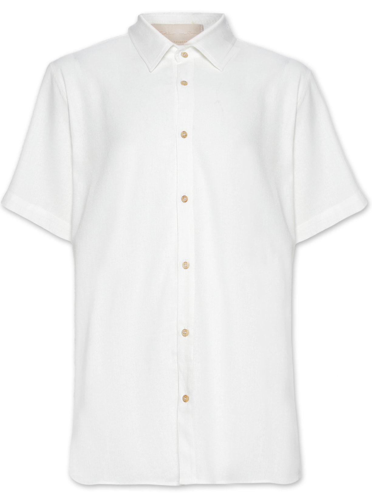 Camisa Masclina Linho Básica - Off Whte