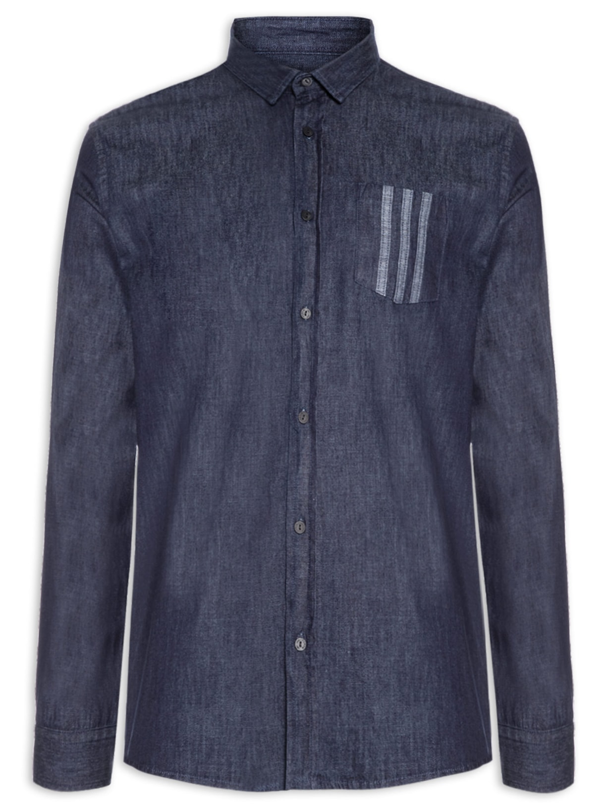 Camisa Mascuina Jeans - Azul