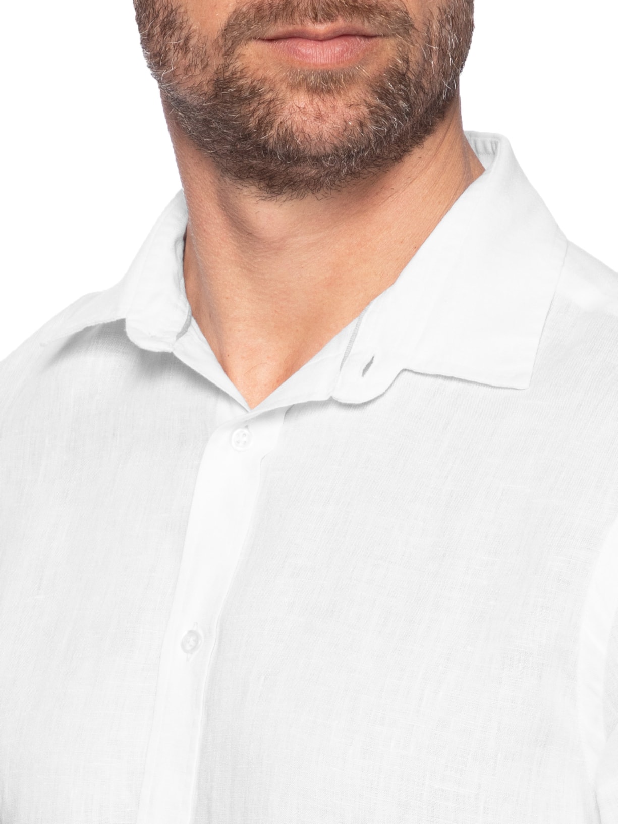 Camisa Masculina 100% Linho Branco Pineapple