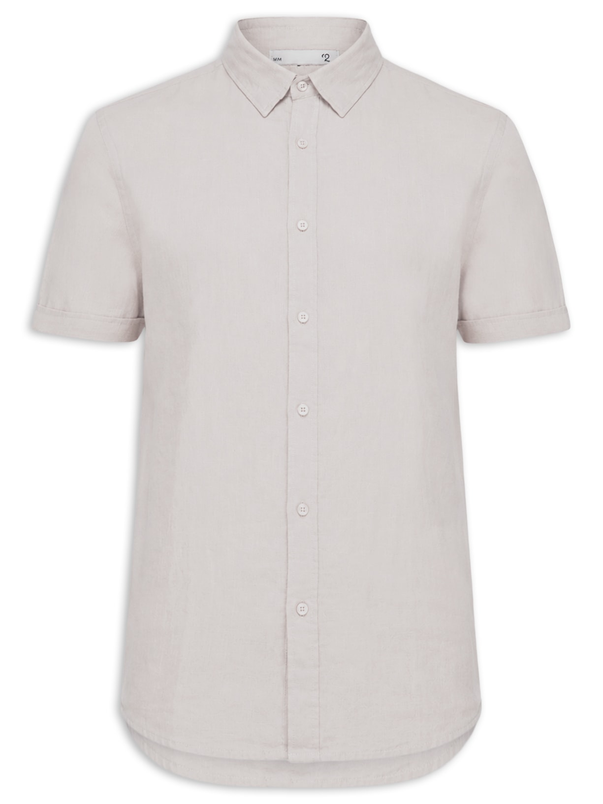 Camisa Masculina 100% Linho Manga Curta Bege '2 Essential
