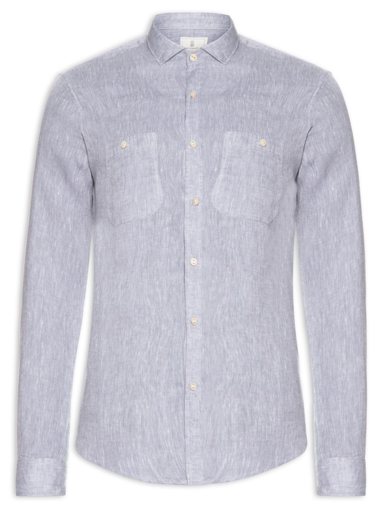 Camisa Masculina 100% Linho Utilitária - Cinza