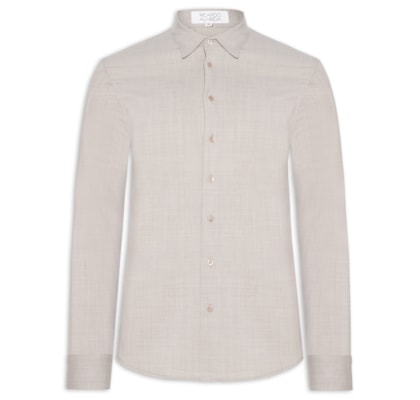 Camisa Masculina Alfaiataria Social Lã Fria - Bege