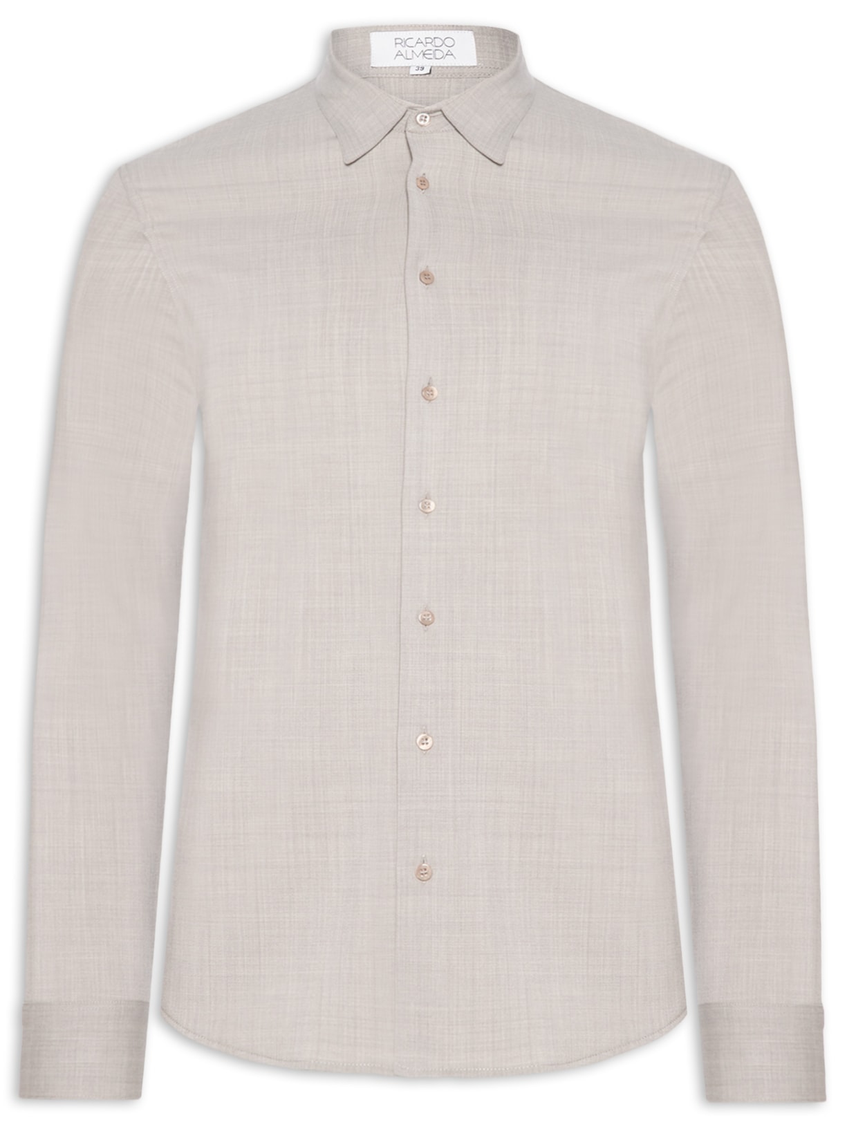 Camisa Masculina Alfaiataria Social Lã Fria - Bege